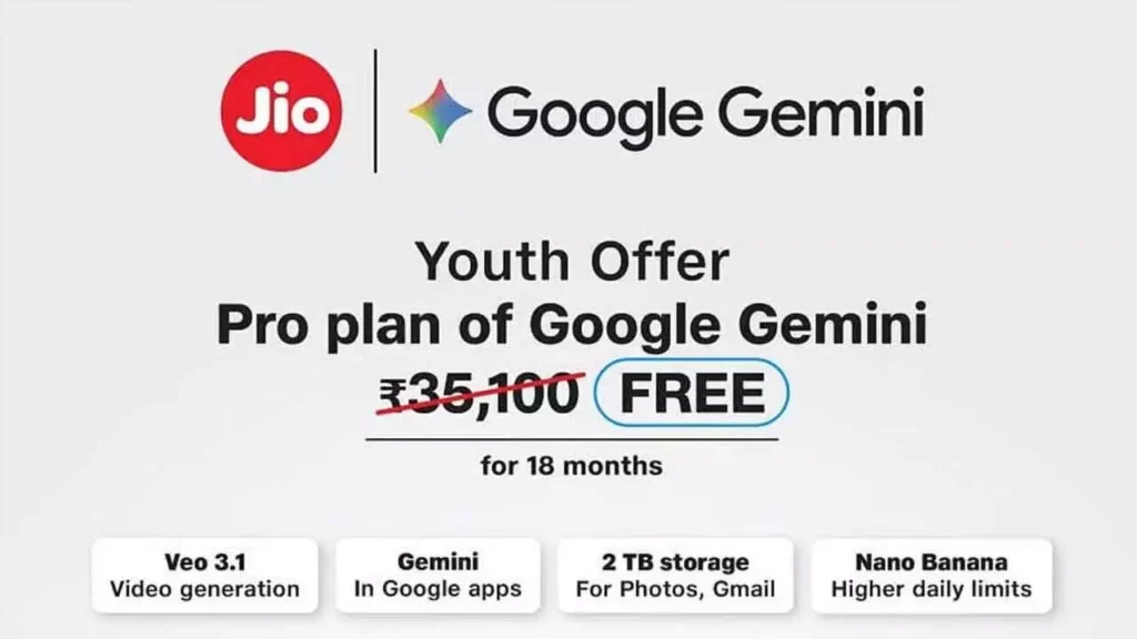 Free Google Gemini AI Pro for Jio Users